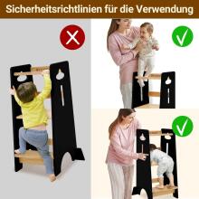 Cosyland Wooden Learning Tower Art.288718 Black Medinė virtuvės taburetė/laiptelis mažyliams