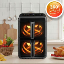 Vertikalus dvigubos kameros be aliejaus keptuvė 11,6 l oro keptuvė Berdsen 3000W BD-663