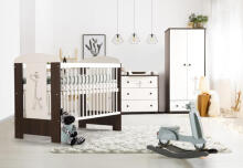 Klups Little Safari Giraffe Art.288881 White/Nut  Vaikų baldų komplektas: lova ir komoda
