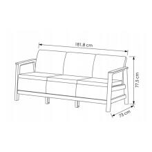Trivietė sodo sofa &bdquo;Scandi Linea&ldquo;, pilka/šviesiai smėlio spalvos