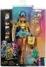 Monster High Cleo De Nile lėlė – karališkas auksinis stilius su Hissette