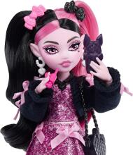 Monster High – Drakulaura lėlė su rožine suknele ir juodu kardiganu