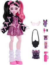 Monster High – Drakulaura lėlė su rožine suknele ir juodu kardiganu