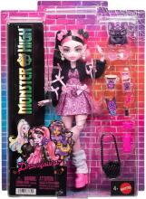 Monster High – Drakulaura lėlė su rožine suknele ir juodu kardiganu