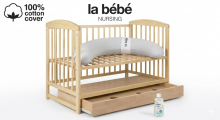 La Bebe™ Kids Wood Cot Pure Pine Art.279425 Natural  Natural Vaikiška medinė lovelė su stalčiumi 120x60 cm