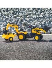 FALK Pedalų Traktorius Komatsu su Ekskavatoriaus Kibiru ir Priekaba 2-5 metų