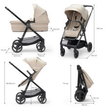 KinderKraft Newly 3 in1 Art.222812 Beige Universalus 3 viename vežimėlis + automobilinė kėdutė
