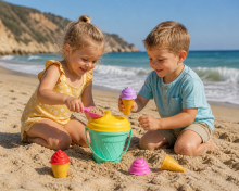 Bebe Basic Sand Toys Ice Art.290212 Smėlio priedų rinkinys, 5 vnt.