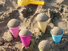 Bebe Basic Sand Toys Ice Art.290212 Smėlio priedų rinkinys, 5 vnt.