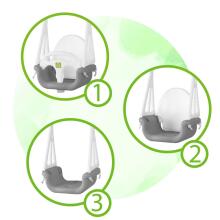 3-in-1 kibiras supynės Ricokids pilkai-baltos