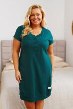 Doctornap  Cotton Night Dress Art.4348 Emerald   medvilniniai naktiniai marškiniai nėščioms moterims / mityba