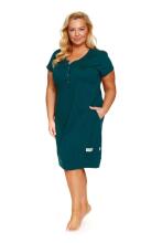 Doctornap  Cotton Night Dress Art.4348 Emerald   medvilniniai naktiniai marškiniai nėščioms moterims / mityba
