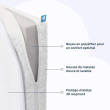 La Bebe™ Aerosleep Kind Pack 2-in-1 Art.290487 White Lovytės čiužinys + minkštas nuimamas čiužinio užvalkalas. 120 x 60 cm