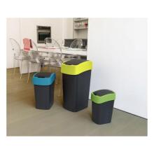 Šiukšliadėžė su atverčiama dėže, 25 l, juoda/geltona