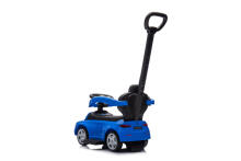 Važiuojantis automobilis su rankena - 668 - guminiai ratai PVC - eko-oda - MERCEDES C63 - MĖLYNAS