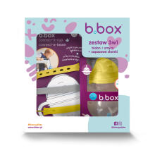 B.BOX 62610 Pradžios rinkinys 3-in-1 - 240ml Citrinų šiaudelių butelis + Citrinų ledų virvutė + Atsarginiai šiaudeliai