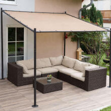 Terasinė pergola 3x3 m plieninė pavėsinė su bežine danga MultiGarden