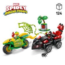 LEGO Spidey sukimo ir Elektro dinozaurų transporto priemonių gaudynės