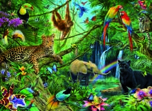 Ravensburger dėlionė 200 vnt. Gyvūnai džiunglėse