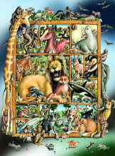 Ravensburger dėlionė 100 vnt. Gyvūnai ant paveikslėlio rėmo