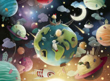 Ravensburger dėlionė 100 vnt. Planetos