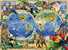 Ravensburger dėlionė 100 vnt. Pasaulio gyvūnai