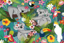 Ravensburger dėlionė 2x24 vnt. Koalos ir tinginių