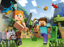 Ravensburger dėlionė 100 dalių: Minecraft Steve ir Alex