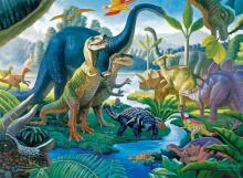 Ravensburger dėlionė 100 vnt. Milžinų žemė Dinosaurus