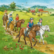 Ravensburger dėlionė 3x49 vnt. Diena su arkliais