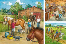 Ravensburger dėlionė 3x49 vnt. Diena su arkliais