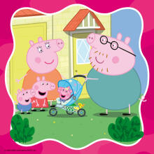 Ravensburger dėlionė 3x49 gabalėlių: Peppa Piga su šeima
