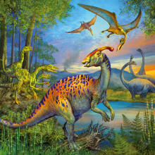 Ravensburger dėlionė 3x49 vnt Dinosaurus