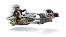 LEGO Star Wars Mandalorianas ir Grogu motociklas
