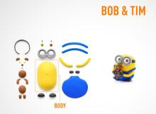 HEY CLAY modelino molis Minion Bob ir Tim
