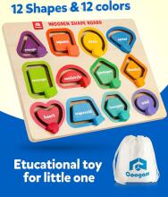 Coogam Wooden Colour Shape Art.294588 Montessori medinė dėlionės lenta