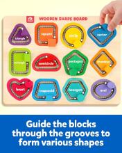 Coogam Wooden Colour Shape Art.294588 Montessori medinė dėlionės lenta