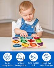 Coogam Wooden Colour Shape Art.294588 Montessori medinė dėlionės lenta