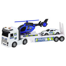 Policijos sunkvežimis, vilkikas, automobilis, sraigtasparnis, šviesos, garsai