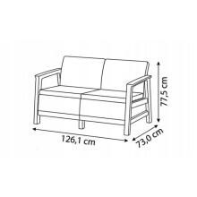 Dvivietė sodo sofa &bdquo;Scandi Linea&ldquo;, pilka