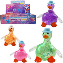 I-Toys Duck Squishy Dumpling Antistress Art.295916  Antistresinis žaislas „Ančiukas“ su blizgučiais ir minkštu garsu