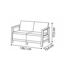 Dvivietė sodo sofa &bdquo;Scandi Linea&ldquo;, šviesiai pilka/tamsiai plieno pilka