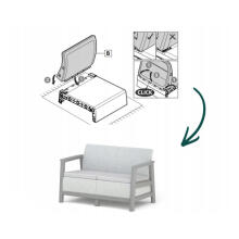 Dvivietė sodo sofa &bdquo;Scandi Linea&ldquo;, šviesiai pilka/tamsiai plieno pilka