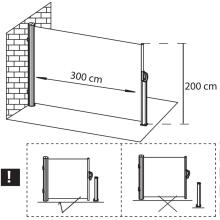 Šoninis stogelis terasai ir balkonui Springos AW0009 300x200 cm