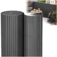 PVC danga maskuojantis 500x120 cm kilimėlis balkonui, terasai, tvorai, tamsiai pilkas