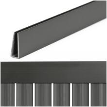 Dangtis, profilis 100 cm PVC dangai balkonui, terasai, tvorai, tamsiai pilka