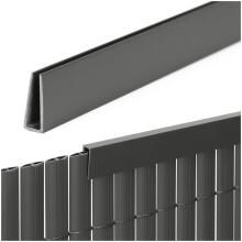Dangtis, profilis 100 cm PVC dangai balkonui, terasai, tvorai, tamsiai pilka