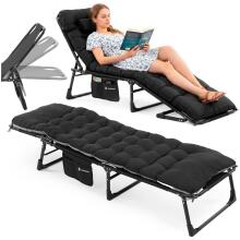 Springos CS0190 Folding Camping Bed, Black
