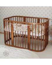 Waldin Baby Collection Bed Crib  7 in 1 Art.296539 Vintage Daugiafunkcinė medinė transformuojama lovelė 7 viename