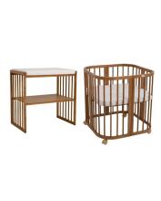Waldin Baby Collection Bed Crib  7 in 1 Art.296539 Vintage Daugiafunkcinė medinė transformuojama lovelė 7 viename